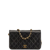 シャネル マトラッセ ココマーク チェーン ショルダーバッグ ブラック ラムスキン レディース CHANEL 【中古】